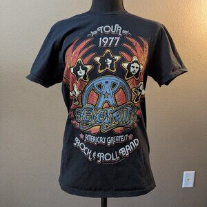 AEROSMITH 1977 Tour Tee - Fruit of the Loom Sofspun - 100% Cotton - Size SMALL